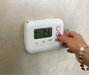 temperature setting on the thermostat