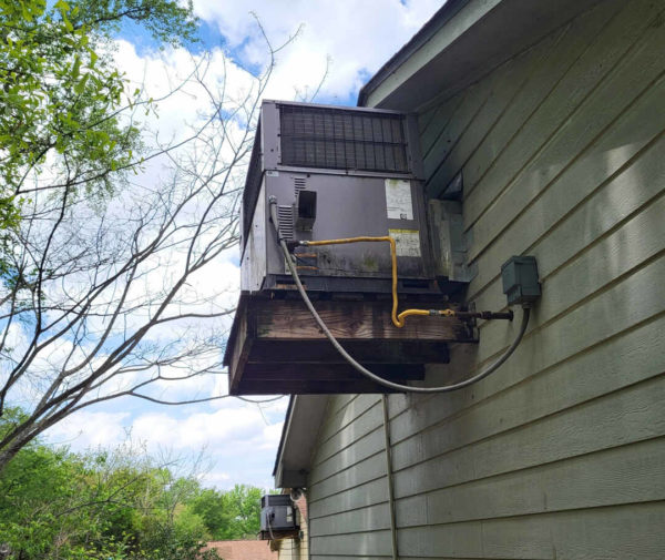 above-ground-install-before elevated hvac installation